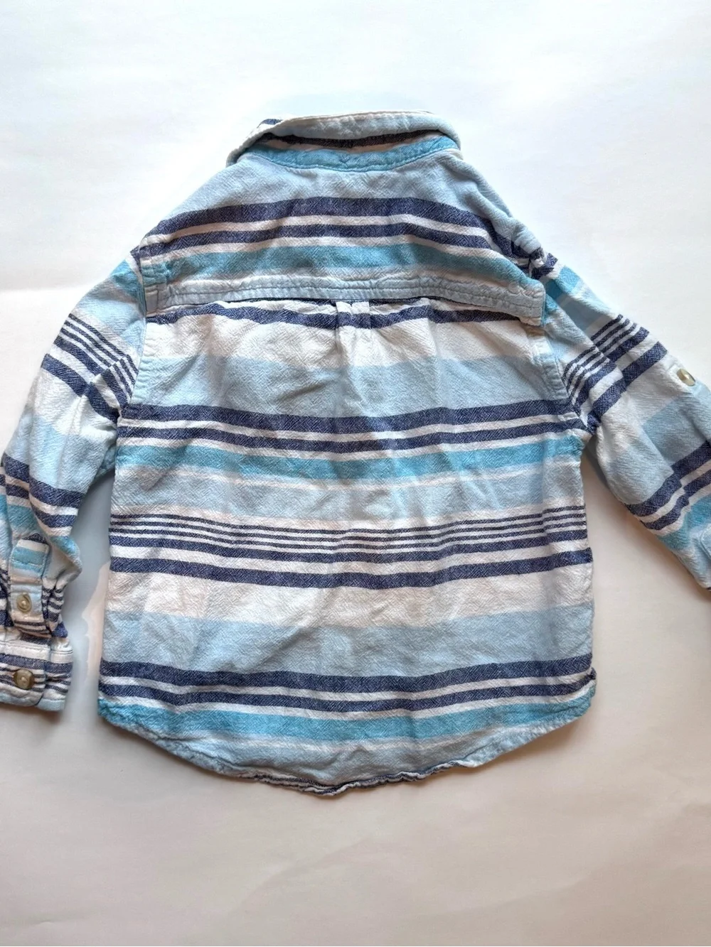 Gymboree Light Blue, White & Navy Striped Button-Down Shirt